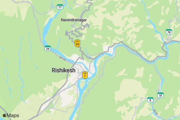 16 km Rishikesh River Run - 16K location map image