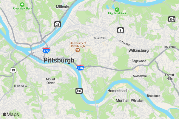 2018 United in Global Health 5K with CMU UNICEF and Global Medical Brigades location map image