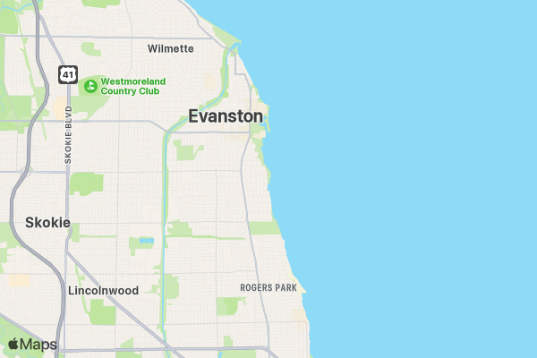 2025 July 4th Freedom Run 5K/10K/13.1 CHICAGO/EVANSTON location map image