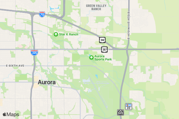 2025 July 4th Freedom Run 5K/10K/13.1 DENVER/AURORA location map image