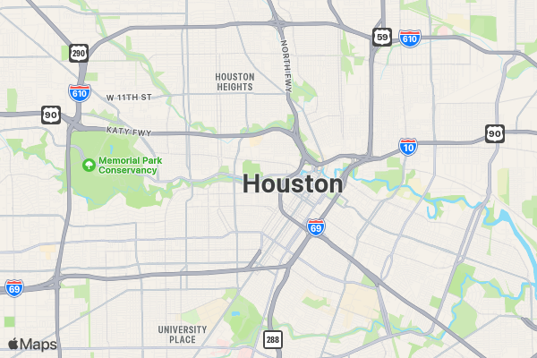 2025 Run Houston Bayou City 5K/10K/13.1 SUMMER location map image