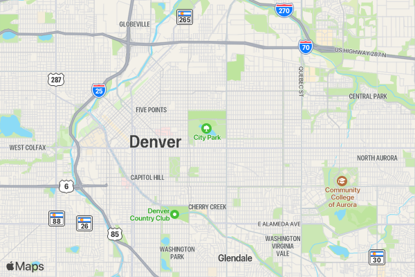 5K Pajama Jog Denver location map image