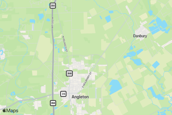 Angleton Project Grad 5K location map image