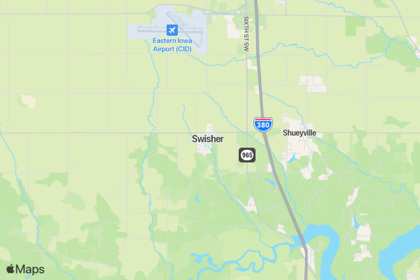 Annual Swisher Fire Dept 5k location map image
