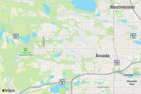 Arvada marathon location map image