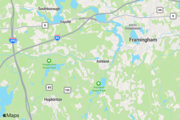 Ashland Half Marathon location map image
