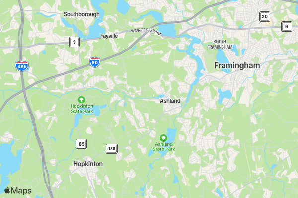 Ashland VFW location map image