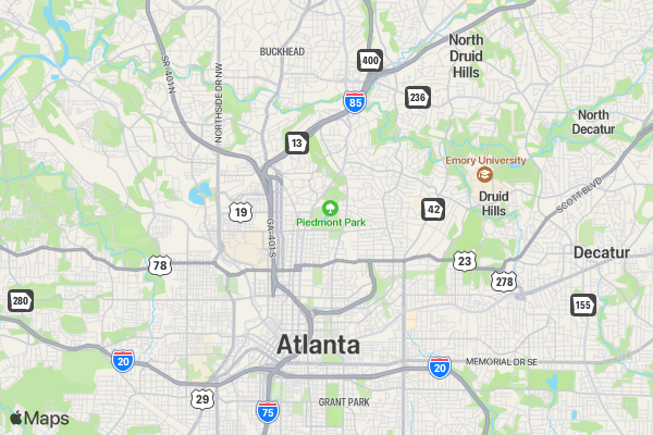 Atlanta - Hope for the Homeless 5k/10k Run/Walk Challenge location map image