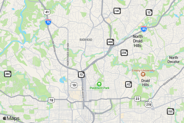Atlanta Tillman Honor Run location map image