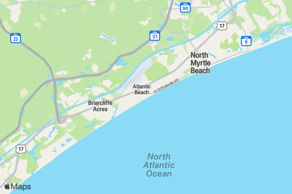 Atlantic Beach Historic Fun Run location map image