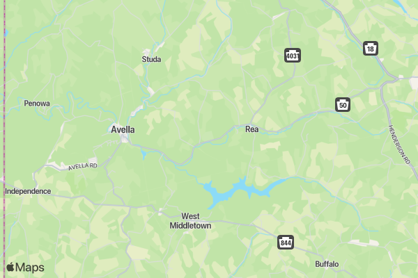 Avella 5K Glow Run location map image