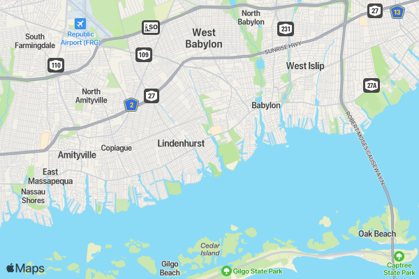 Babylon Village Classic 10K Dirty Sock Run location map image