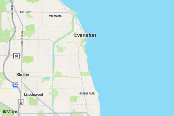 Bad Donkey NIGHT Run 5K/10K CHICAGO/EVANSTON location map image