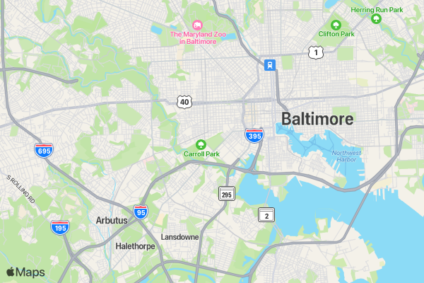Baltimore 5k location map image