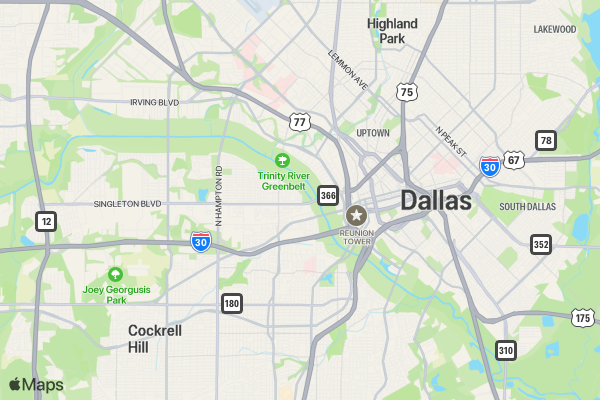 Bed to 5K Run Dallas - Fort Worth location map image