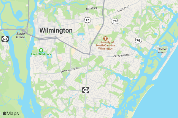 Black Man Running Wilmington location map image