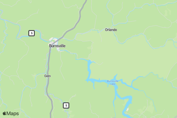 Burnsville Lake Reindeer Run location map image