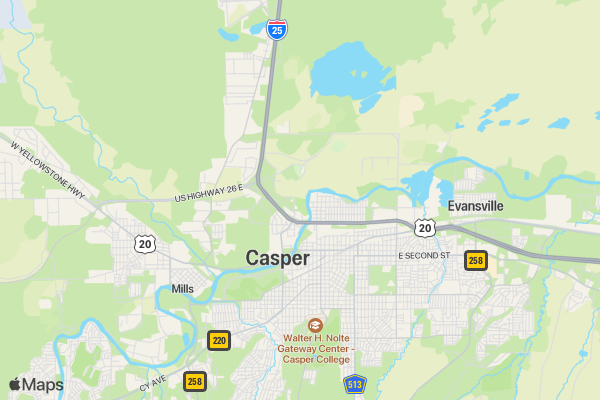 Casper Marathon, Half Marathon & Relay location map image