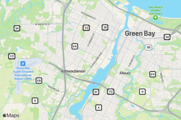 CELLCOM GREEN BAY MARATHON location map image