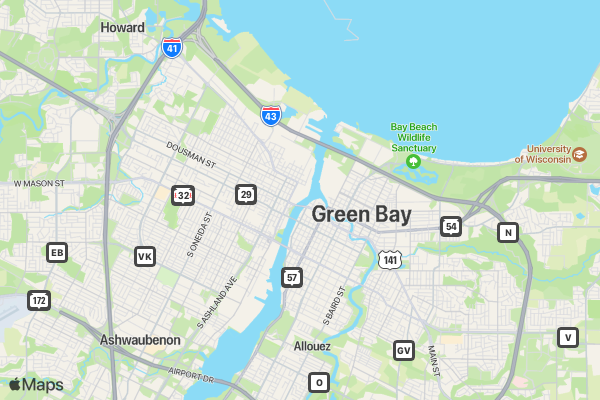 Cellcom Green Bay Marathon - MEDICAL location map image
