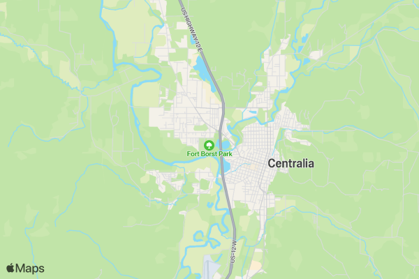 Centralia College Zombie 5k Fun Run location map image