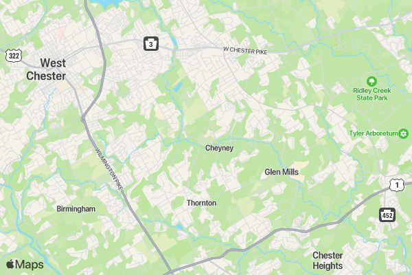 Cheyney C Club 5K run location map image