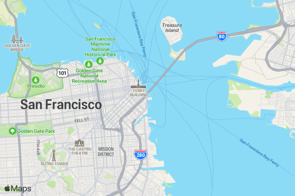 Coffee & Wine Lovers Run SAN FRANCISCO location map image