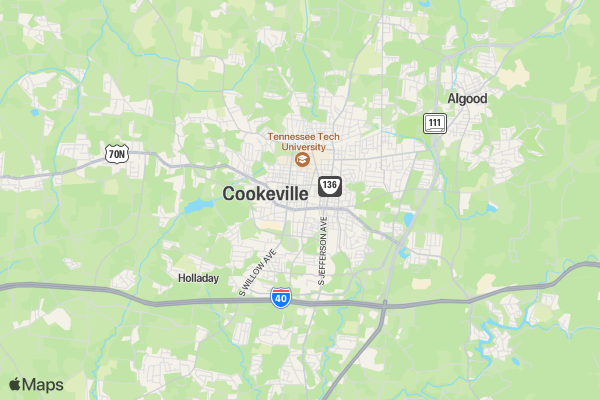 Color Cookeville 5K location map image