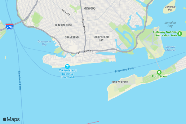 Coney Island Aquathlon & OW Swims location map image