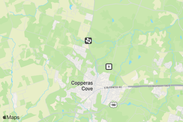 Copperas Cove Autism Walk/Run location map image