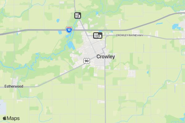 Crowley Police vs. Fire 5K Run/Walk location map image