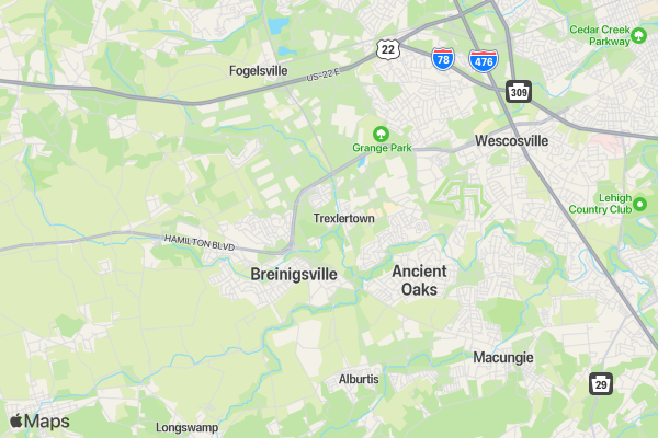 Cupid's Chase Trexlertown location map image