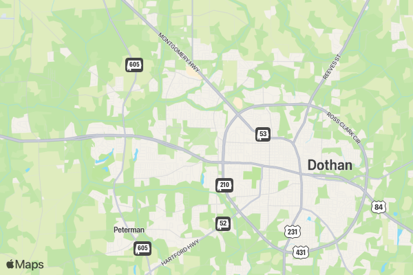 Dothan Fire Department Going for the Gold 5K location map image