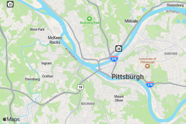 Duquesne University 5k location map image