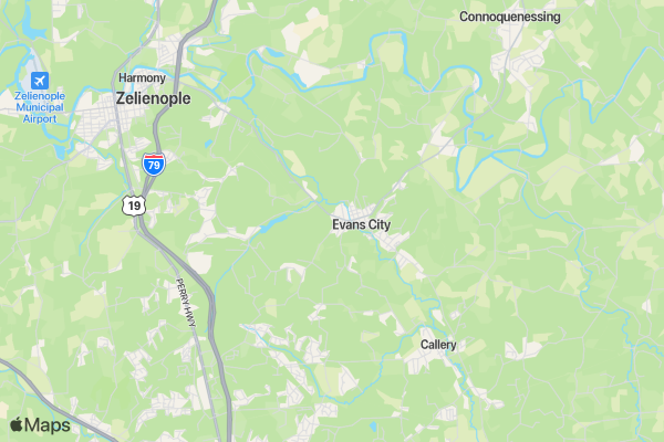 Evans City Outbreak 5k location map image