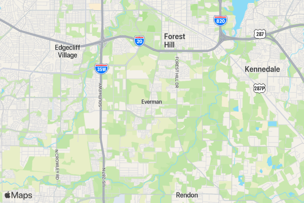 Everman 5K Health Run location map image