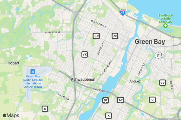 EXPO DAY - CELLCOM GREEN BAY MARATHON location map image