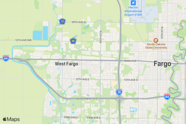 Fargo, ND Round 1 location map image