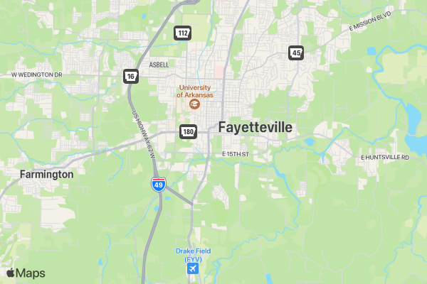 Fayetteville Half Marathon location map image