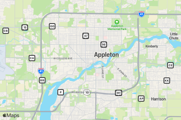 Appleton Festival Foods Turkey Trot location map image