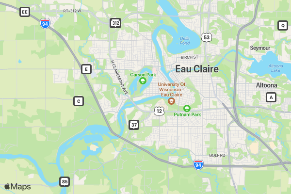 Eau Claire Festival Foods Turkey Trot location map image