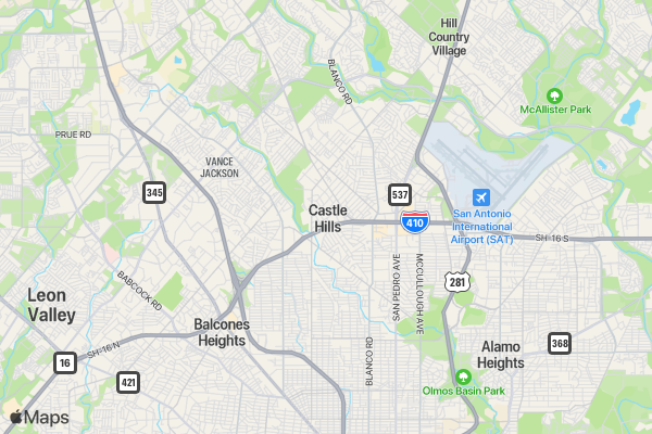 Fiesta Castle Hills 5k Fun Run/Walk location map image