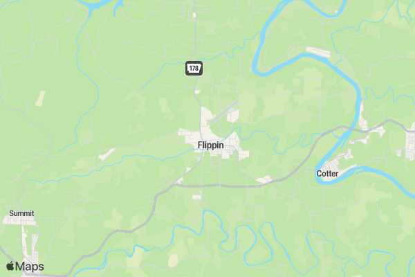 Flippin's 100th Anniversary 5k location map image