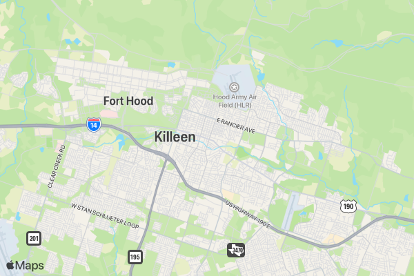 Fort Hood Area Habitat 5K Donut Challenge location map image