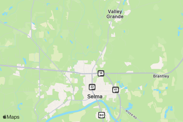 Get Fit Selma! Defeat Diabetes 5K Run & 1 Mile Walk location map image