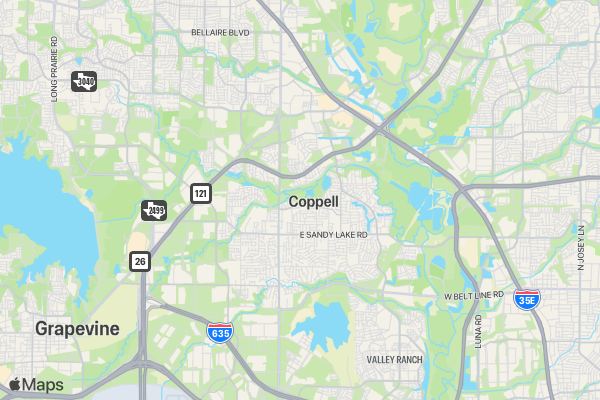 Coppell Special Olympics 5K location map image