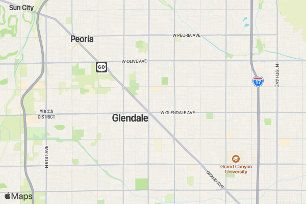 Glendale Elementary School District's Spring Virtual 5k location map image