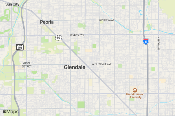 Glendale Elementary School District's Winter Walk/Run location map image