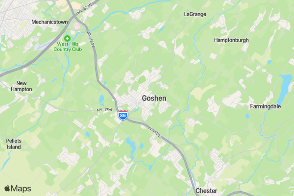 Great American Weekend 5k/10k Goshen Rotary Run location map image