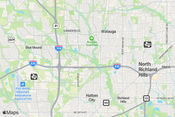 Haltom Fun Run location map image